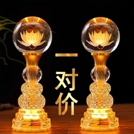 Buddha Hall Lighting Lotus Lamp For Buddha Lamp Household Pair led Colorful Crystal Lotus Lamp Buddh