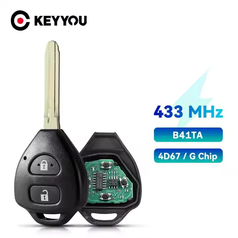 KEYYOU B41TA Remote Car Key For Toyota Forruner Hilux Innova Corolla Innova Yaris 2 Buttons 433Mhz 4