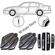 HYS 4pcs/Set Modified AMG Car Door Side Anti Scratch Cover-up Stickers 3D Carbon Fiber Rearview Mirror Anti-collision Adhesive Stickers Protective Film for Mercedes Benz W210 W203 W204 W202 W176 W166 W124 W211 W212