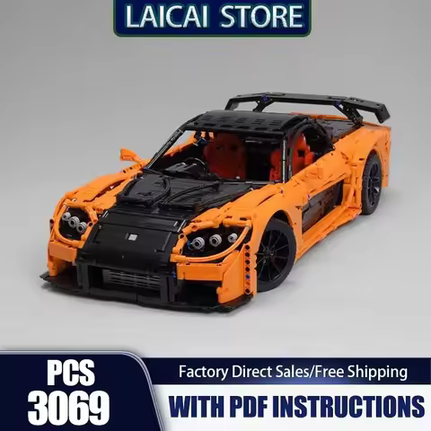 Super Sports Car Moc Building Bricks RX-7 VeilSide Fortune Champion Speed Cars Model Technology Bloc