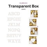 Transparent Balloon Box White Custom Name Blocks A-Z 0-9 Birthday Sticker Letter Number Turns Cube B