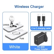 ZUZG 3-IN-1 Portable Wireless Charger Stand Dock For Apple Watch 10 9 8 7 AirPods iPhone 16 Pro max 