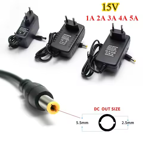 AC To DC 15V Power Supply Adapter 1A 2A 3A 4A 5A 220V To 15V Universal Switching Power Supply Charge