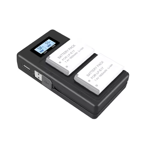 Mcoplus LP-E17 Battery Charger for Canon EOS R100 R50 RP R10 R8 /Rebel T8i T7i T6i T6s SL2 SL3 M3 M5