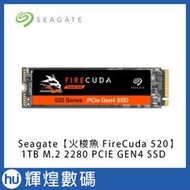 希捷 SEAGATE 火梭魚 520系列 FireCuda 1TB 固態硬碟 (PCIe Gen4, M.2) SSD
