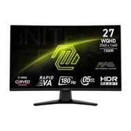 MSI MAG 274CQF 27吋 2K QHD 180Hz Rapid VA 1500R 曲面電競顯示器
