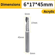 HUHAO | Acrylic and MDF Cutting Single Edge Spiral Milling Cutter 6mm