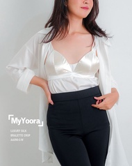 MyYoora Luxury Silk Bralette Crop Tanktop With Cup Bra AA096