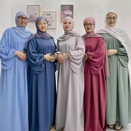 Jubah Muslimah Haji Raya 2024 cey cotton Ironless jubah muslimah