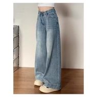YOYO-New Trendy Highwaist Culottes Loose Wide Leg Jeans for Women Korean Style
