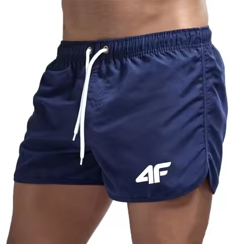4F Graphic Men's Elastic Waist Swim Shorts Summer Beach Board Shorts