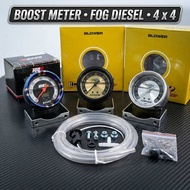 Auto Meter Boost Gauge (0–60 PSI) Turbo Diesel 4X4 | Rainbow Titanium Carbon Casing