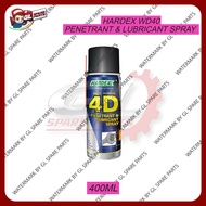 HARDEX WD40 4D PENETRANT & LUBRICANT SPRAY 400ML HD440 ANTI RUST