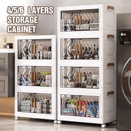 6/5/4 Layer Durabox Organizer Foldable Clothes Drawers Plastic Storage Box With Wheels Foldable Stor