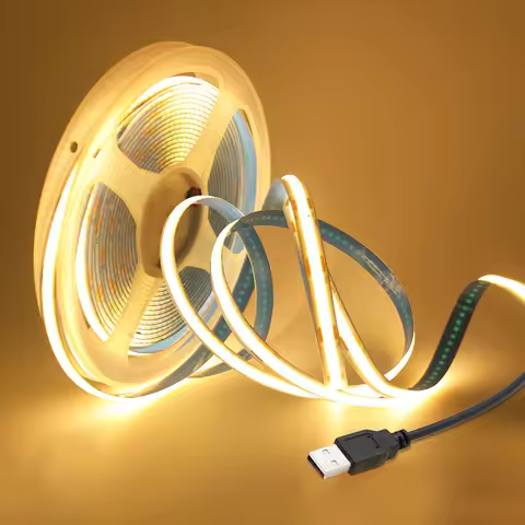 5V USB COB LED Strip Light 8mm PCB 320LEDs/M 1M 2M 3M High Density CW WW NW TV Backlight FCOB Linear