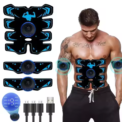EMS abdominal muscle trainer 8-mode 19 intensity ABS three in one trainer home exercise lazy fitness