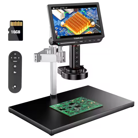 TOMLOV Autofocus Microscope 4K 10.1" HDMI Digital Microscopes TM4K-AF Max Soldering Microscopio LED 