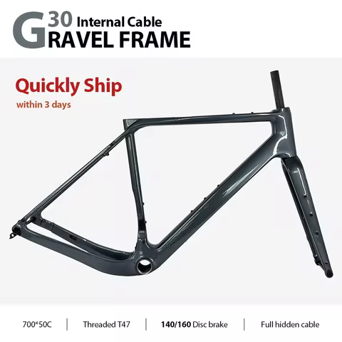 G30 Carbon Gravel Frame 140/160 Disc Brake 700C*50C T47 86.5 Full Hidden Cable Gravel Bicycle Frames