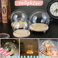 SOLIGHTER Glass cloche Terrarium Tabletop Fairy Lights Glass Vase Terrarium Jar Transparent Bottle Flower Storage box