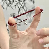 【好评率95%】【铃声】极细碎银手绳一步一响红绳手链情侣编织手绳七夕礼物Langkegan2559.My26.8.13 【95% positive reviews】【Chiming】Ultra-fin
