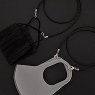 3mm 4mm 5mm黑色編織皮繩 銀色扣件 眼鏡鍊 口罩鍊