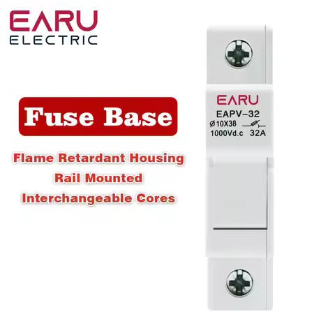 1P Din Rail Solar PV DC Fuse Holders suitable for 10*38mm DC PV Fuse Link for Solar Photovoltaic Sys