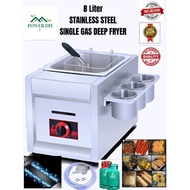 POWERDIYJJ 8L Comercial gas Deep Fryer dapur goreng gas frying stove kentang goreng gas cooker deep Fryer machine