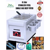 POWERDIYJJ 8L Comercial gas Deep Fryer dapur goreng gas frying stove kentang goreng gas cooker deep 
