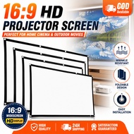 4K HD 1080P Portable Projection Screen 3D Hight-density 16:9 Ratio Projector Movie 60 100 120 150 In