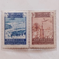 (AG) Spanish Moroccan Stamps 1942 Air Mail Landscapes 1942 Set of 2 pcs Mint