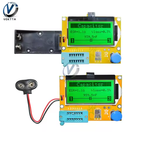 LCR-T4 Mega328 LCD Digital Screen Transistor Tester Diode Triode Capacitance LCR T4 Meter 12864 9V B