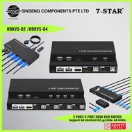 7-STAR* 4K 30Hz Plus 2 Port | 4 Port HDMI KVM Switch with Safety Mark adapter [Model:HDKVS-02/HDKVS-