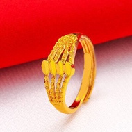 แหวนไม่ลอก แหวนหุ้มทอง ไม่ลอก ไม่ดำ  แหวนทอง 2สลึง แหวน ลายดอกไม้ แหวนทองปลอม เครื่องประดับ ทองเหมือนแท้