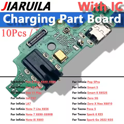 10Pcs USB Charge Dock Charging Port Board Flex Cable Connector For Infinix Hot 9 10 11 Play Itel P37