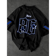 Hero 86 Vintage Varsity Athletic Oversized Tee