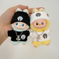 4.0 Mini LABUBU Cool Crow Heart Clothes 10CM Vinyl Pendant LABUBU Baby Clothes Cartoon Doll Clothes 