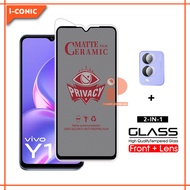 LAYAR Tempered Glass Vivo Y17S Anti-Scratch Privacy Screen and Camera Tempered Glass