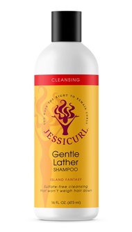 Jessicurl, Gentle Lather Shampoo, Island Fantasy, 16 Fl oz. Cleansing Curly Hair Shampoo, Vegan, Sul