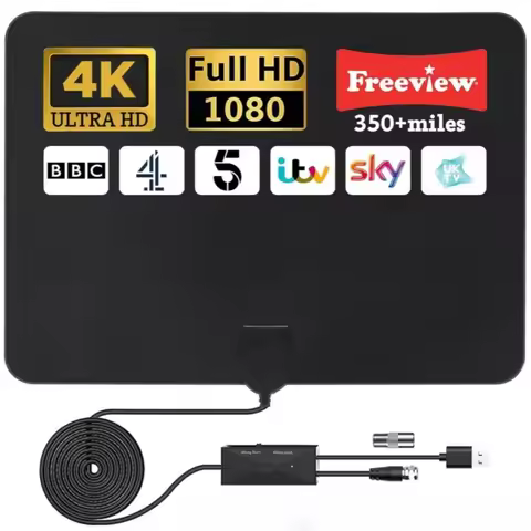 Indoor Outdoor Digital TV Antenna 4K Signal Amplifier HDTV Antenna for 4K TV Reception