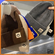KKGOO Warm Hats, Solid Color Smiling Elastic Skullcap,  Face wool Ear Protection Knitted Hats Men An