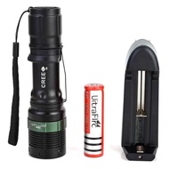 CREE LED Rechargeable Flashlight  8000lumens zoomable Police rechargeable flashlight