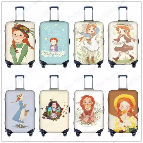 Anne Shirley Green Gables Thick Elastic Luggage Protective Cover Zipper For 18-32 inch Bag Suitcase 