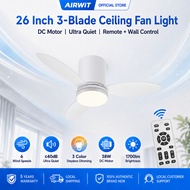 Airwit Kipas Siling 26 Inch 3 Bilah Ceiling Fan With Light BLDC Motor Remote Control SIRIM Ceiling F