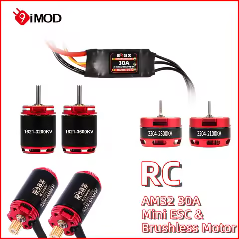 9IMOD Brushless ESC Motor Combo AM32 30A Mini ESC 1224/1621/2204 Outrunner Motor For RC 1/18 1/24 Cr