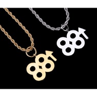 88 Rising Hip Hop Necklace RAP Brian Rich Chigga 88Rising Gold / Silver - Silver / Gold