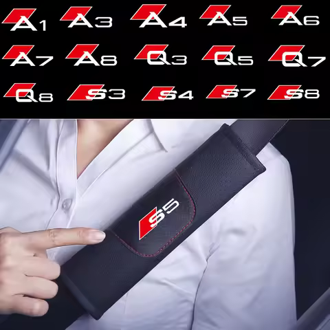 1 pieces High Quality Car Interior Genuine Leather Seat Belt Shoulder Pad for Audi A1 A3 A4 A5 A6 A7