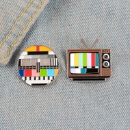 No Signal Enamel Pin  Old-school TV Screen Brooches for Shirt Lapel Bag Creative Badge Funny Jewelry