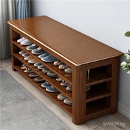 Entrance Bench with Shoe Cabinet, Shoe Changing Bench, Shoe Wearing Bench, Solid Wood Shoe Rack, Lig