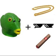 Funny Green Fish Head Mask