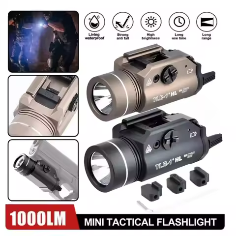 TLR-1 Tactical Weapon Light 1000 Lumen LED Sight Flashlight Fit 20mm Rail for Outdoor Airsoft Weapon